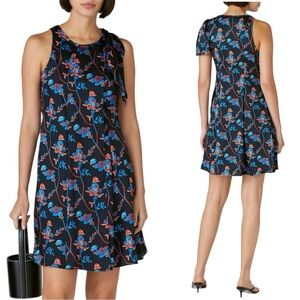 Thakoon Collective Floral Print Sleeveless A-Line  Shift Dress - Black - Size 6